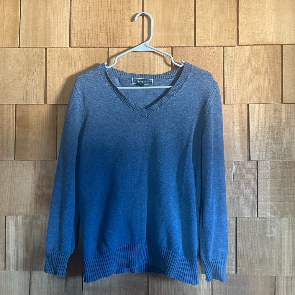 Karen Scott Navy Knit Sweater